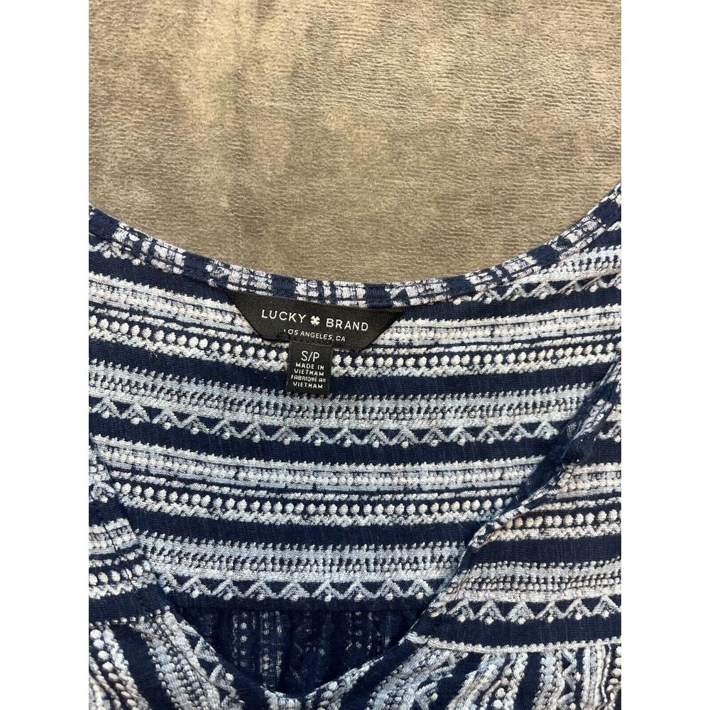 Lucky Brand Women's Tank Top Sleeveless V-neck Pullover Floral Blue Small - Picture 2 of 4